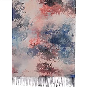 La Marey Blue and Gray Digital Printed Scarf