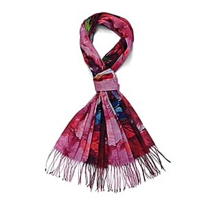 La Marey Red Digital Printed Scarf