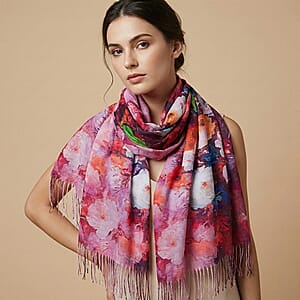 La Marey Red Digital Printed Scarf