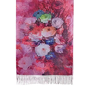 La Marey Red Digital Printed Scarf