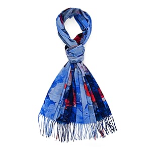 La Marey Blue Digital Printed Scarf