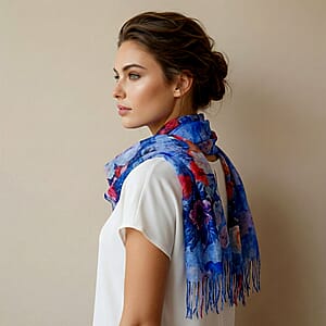 La Marey Blue Digital Printed Scarf