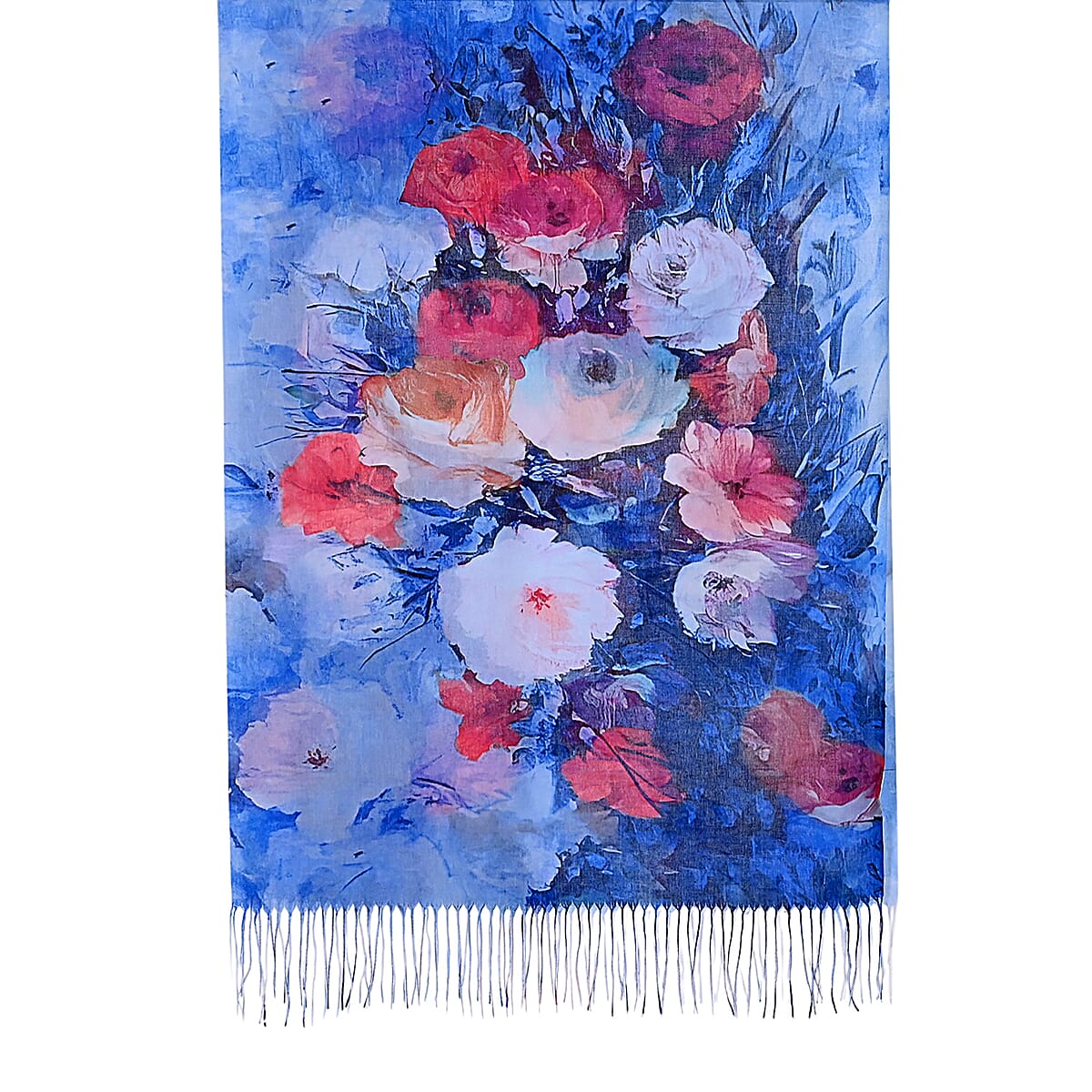 La Marey Blue Digital Printed Scarf image number 3