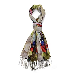 La Marey Green Digital Printed Scarf