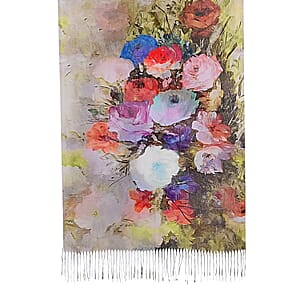 La Marey Green Digital Printed Scarf