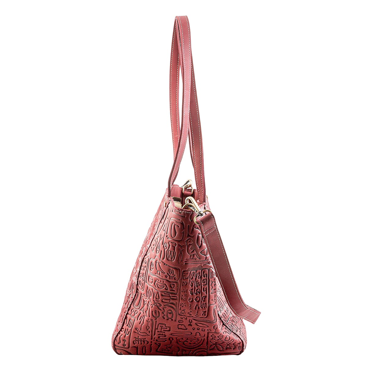 La Marey Burgundy Genuine Leather Crossbody Bag with Shoulder Strap image number 2