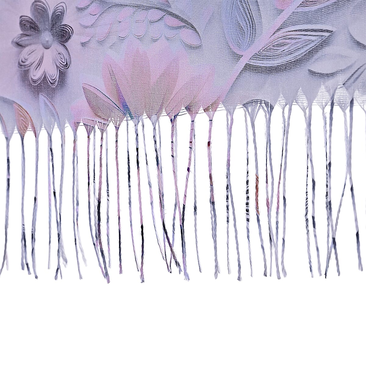La Marey Grey and Pink Digital Printed Scarf image number 4