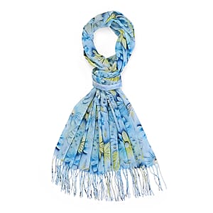 La Marey Blue Digital Printed Scarf