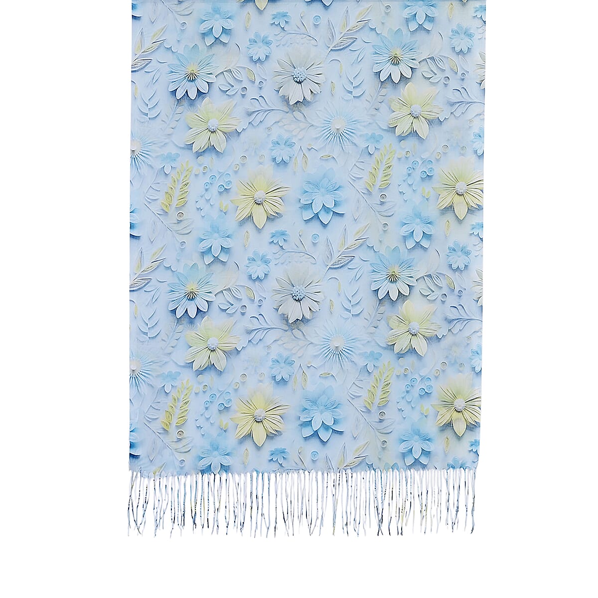 La Marey Blue Digital Printed Scarf image number 3