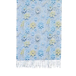 La Marey Blue Digital Printed Scarf