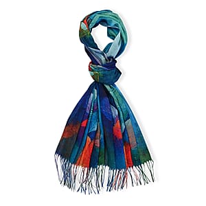La Marey Blue Digital Printed Scarf