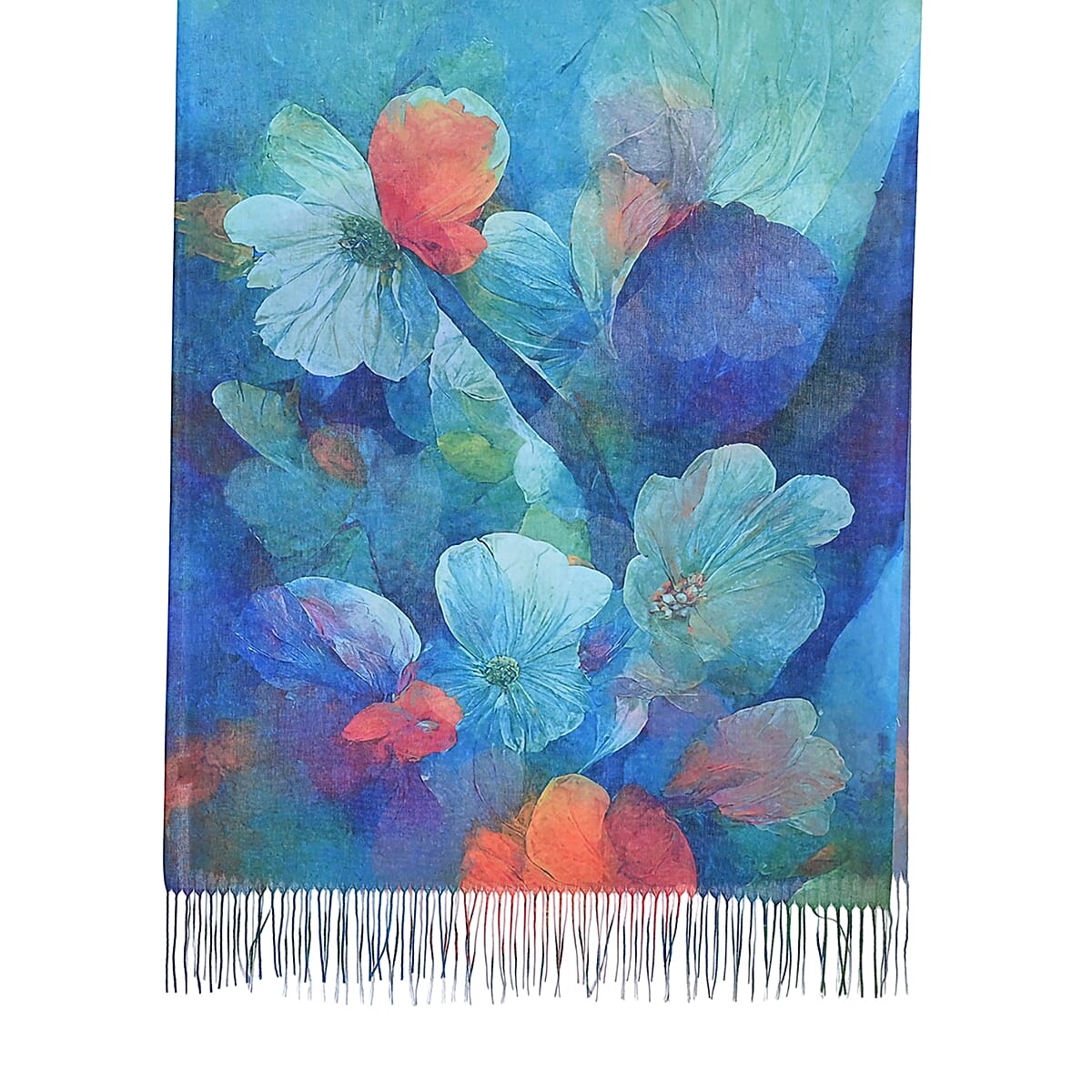 La Marey Blue Digital Printed Scarf image number 1