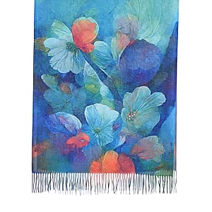 La Marey Blue Digital Printed Scarf