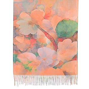 La Marey Orange Digital Printed Scarf