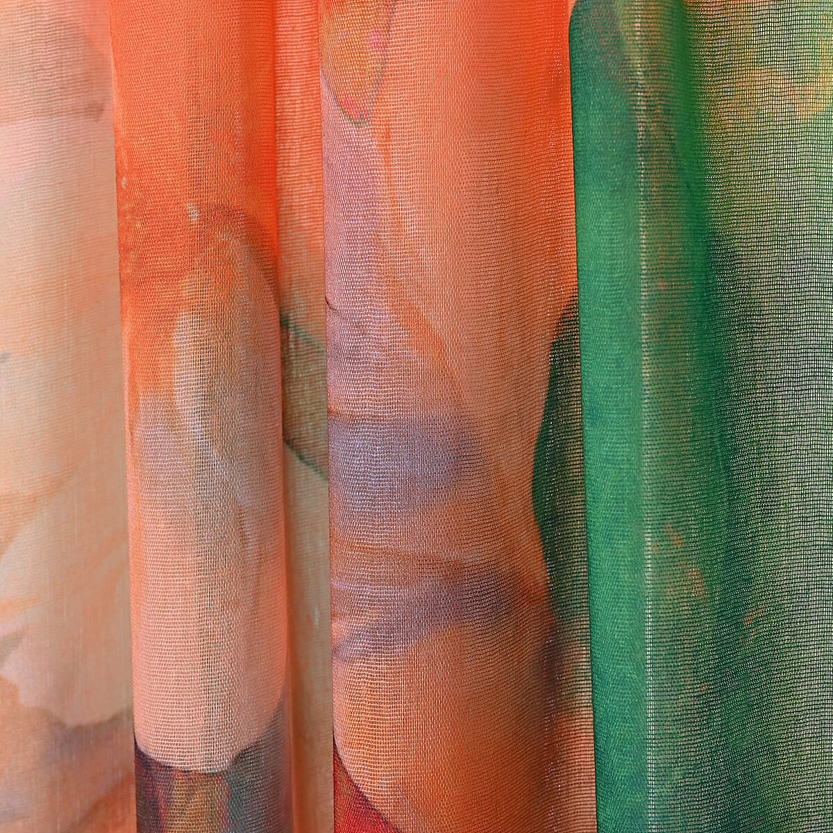 La Marey Orange Digital Printed Scarf image number 3