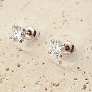 D'Joy Moissanite Stud Earrings in 14K RG Over Sterling Silver 1.00 ctw