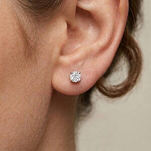 D'Joy Moissanite Stud Earrings in 14K RG Over Sterling Silver 1.00 ctw