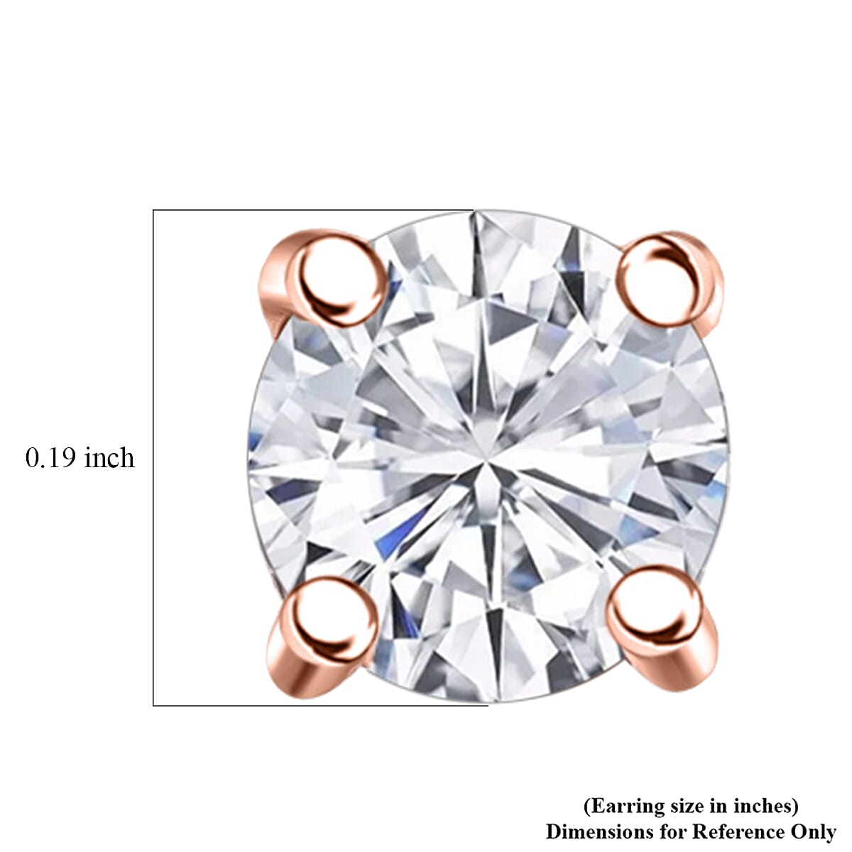 D'Joy Moissanite 1.00 ctw Stud Earrings in 14K Rose Gold Over Sterling Silver image number 4