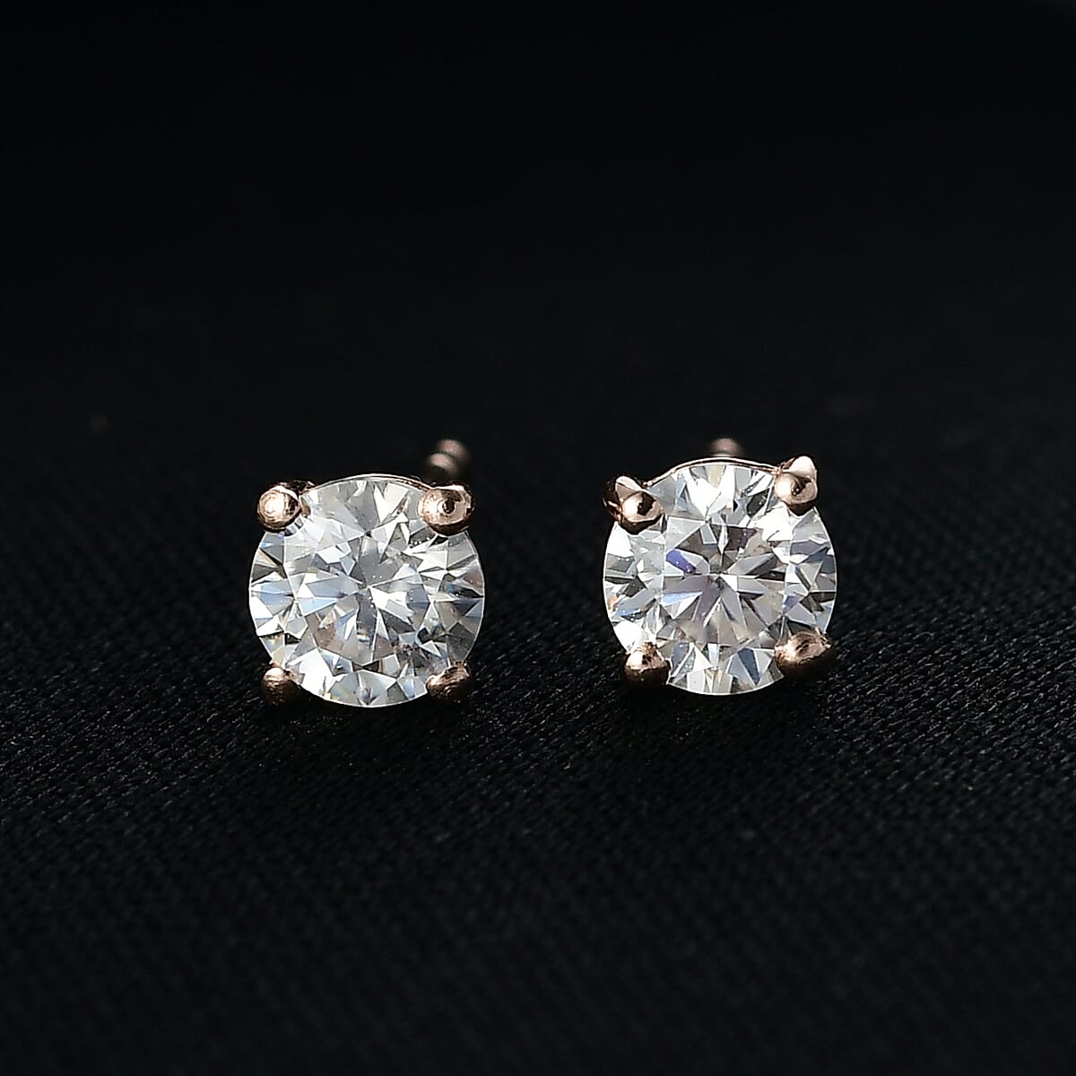 D'Joy Moissanite 1.00 ctw Stud Earrings in 14K Yellow Gold Over Sterling Silver image number 1