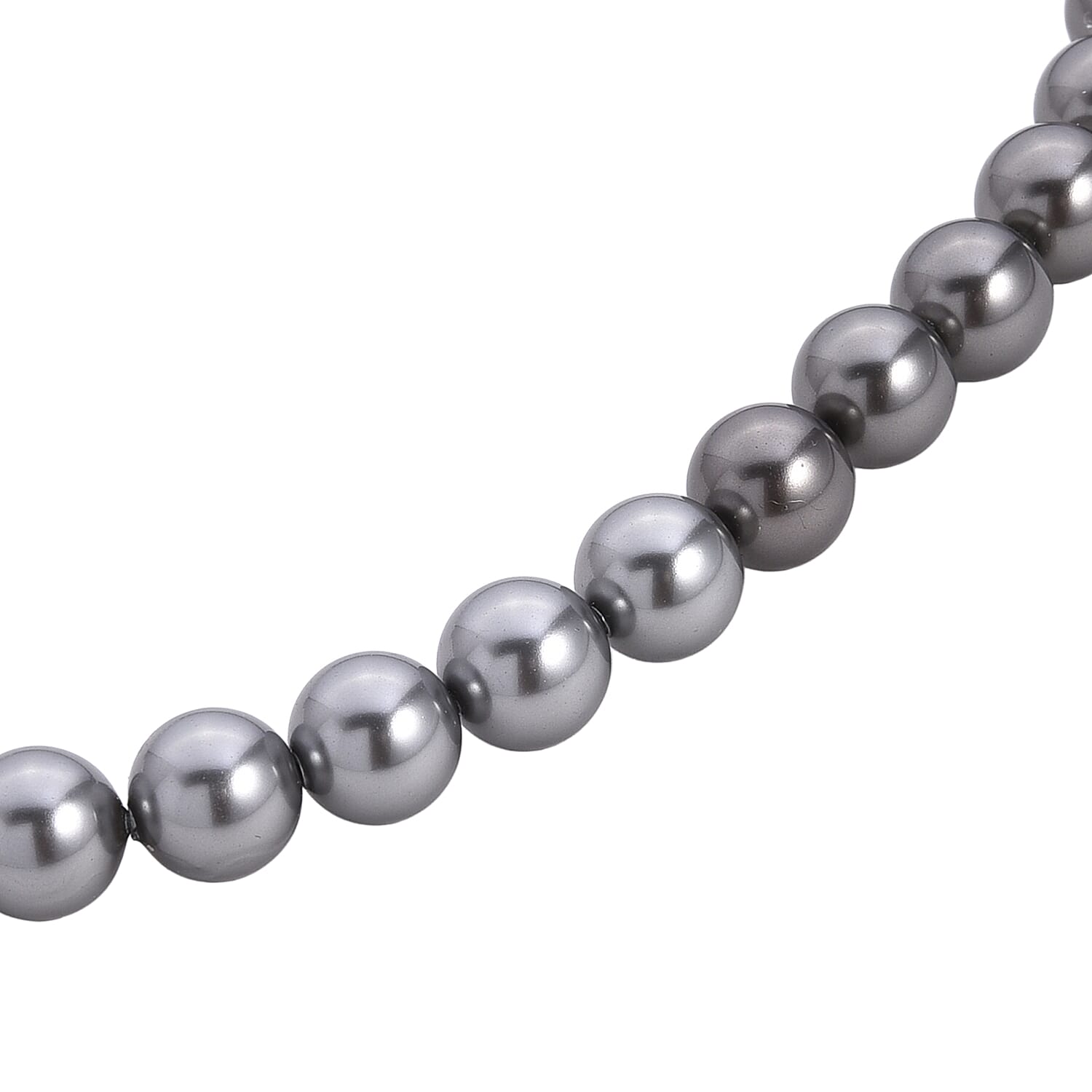 Tahitian to White Color Shell Pearl Necklace (20 Inches) in Silvertone