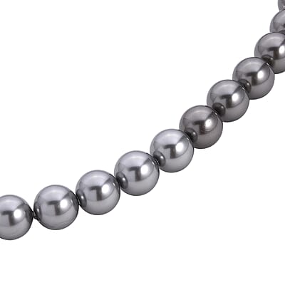 Tahitian to White Color Shell Pearl Necklace (20 Inches) in Silvertone