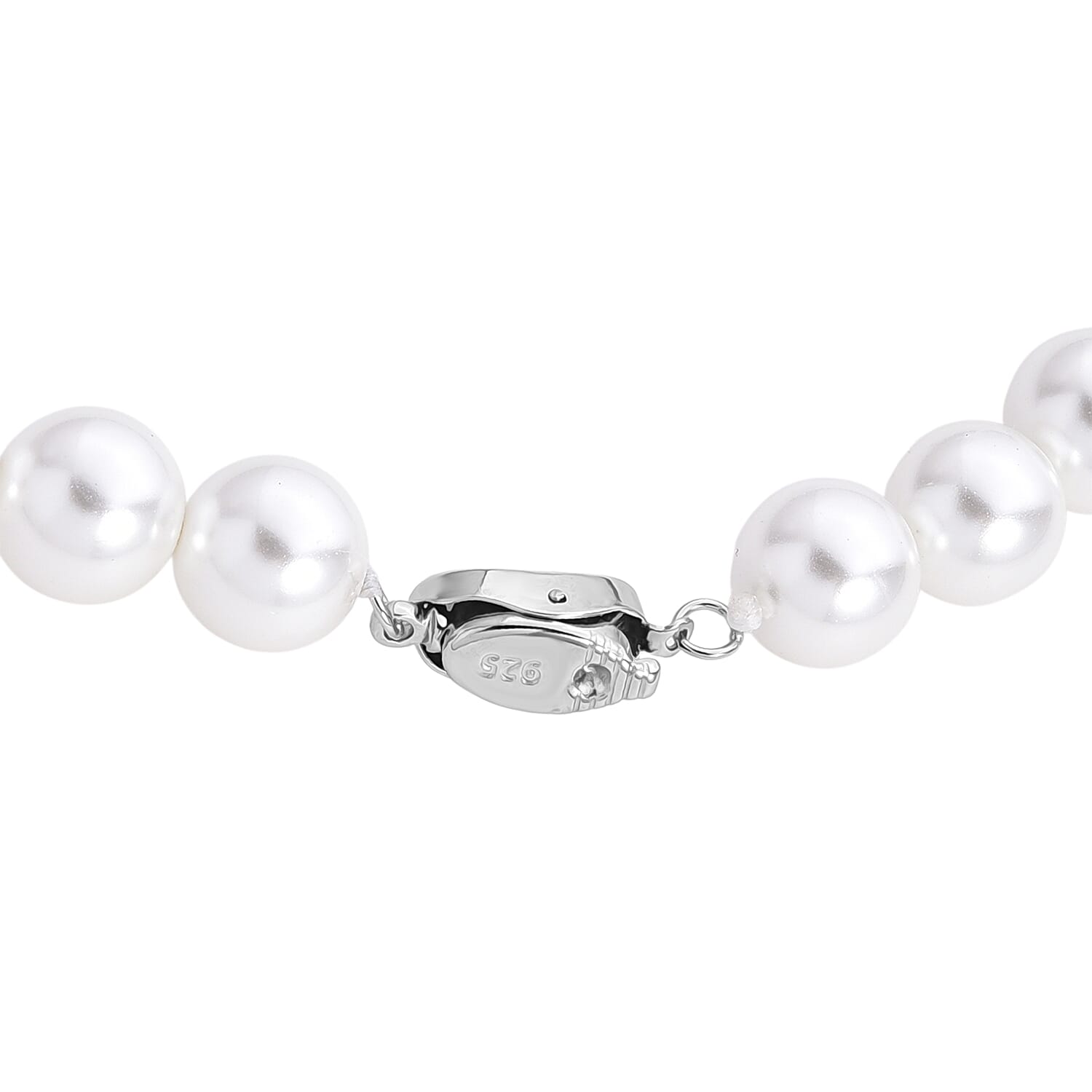 Tahitian to White Color Shell Pearl Necklace (20 Inches) in Silvertone