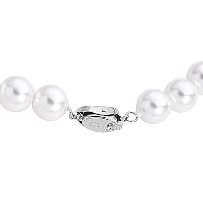 Tahitian to White Color Shell Pearl Necklace (20 Inches) in Silvertone