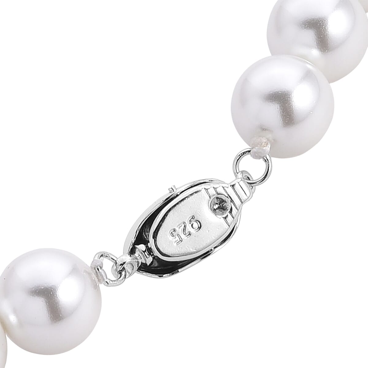 Pink to White Color Shell Pearl Necklace (20 Inches) in Silvertone image number 5