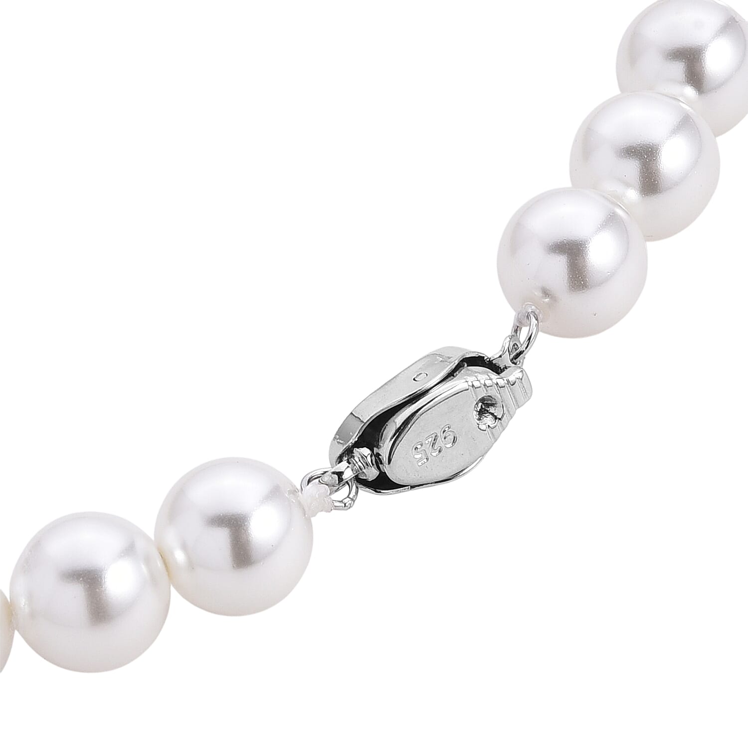 Golden to White Color Shell Pearl Necklace (20 Inches) in Silvertone