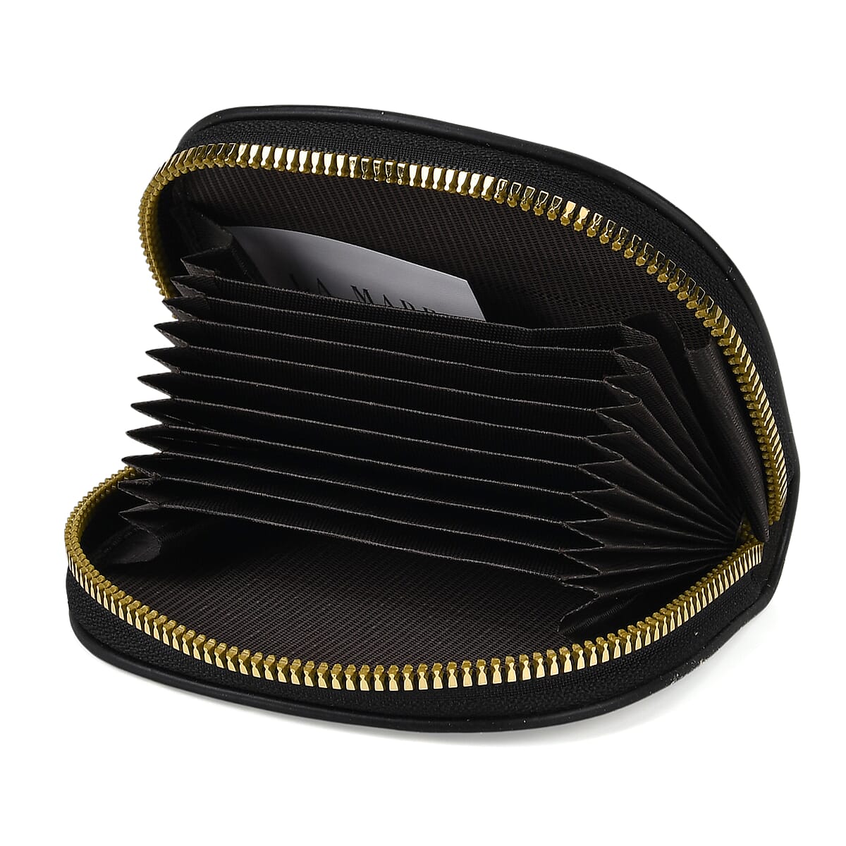 La marey Black Crocodile Pattern Faux Leather Wallet and 2pcs Card Bag image number 4