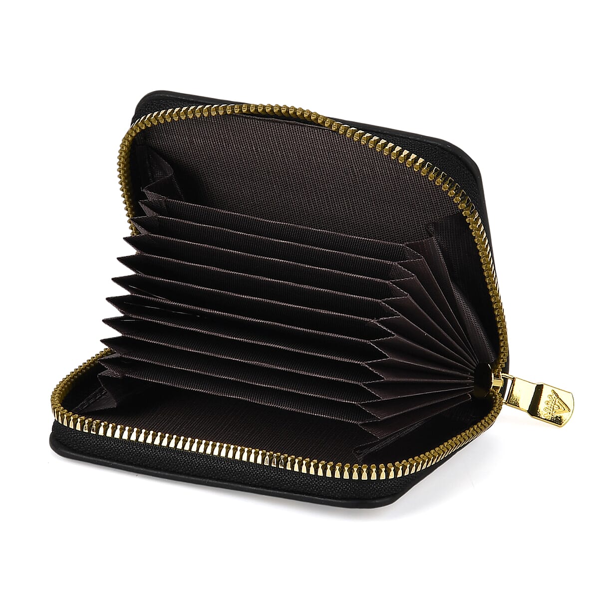 La marey Black Crocodile Pattern Faux Leather Wallet and 2pcs Card Bag image number 6