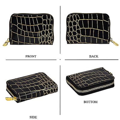La Marey Black Crocodile Faux Leather 3pcs Giftbox, Ladies Wallet and 2pcs Card Wallets