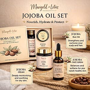 Marigold & Lotus Jojoba Trio Set - Jojoba Oil, Jojoba Cream and Jojoba Serum