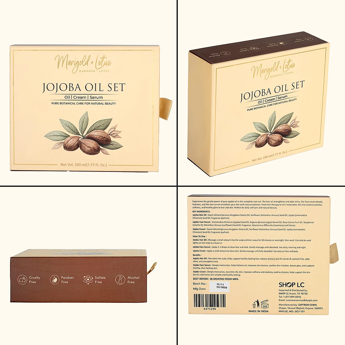 Marigold & Lotus Jojoba Trio Set - Jojoba Oil, Jojoba Cream and Jojoba Serum image number 6