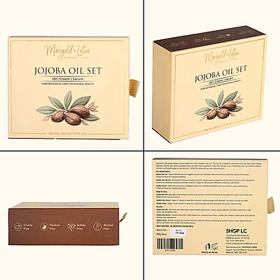 Marigold & Lotus Jojoba Trio Set - Jojoba Oil, Jojoba Cream and Jojoba Serum