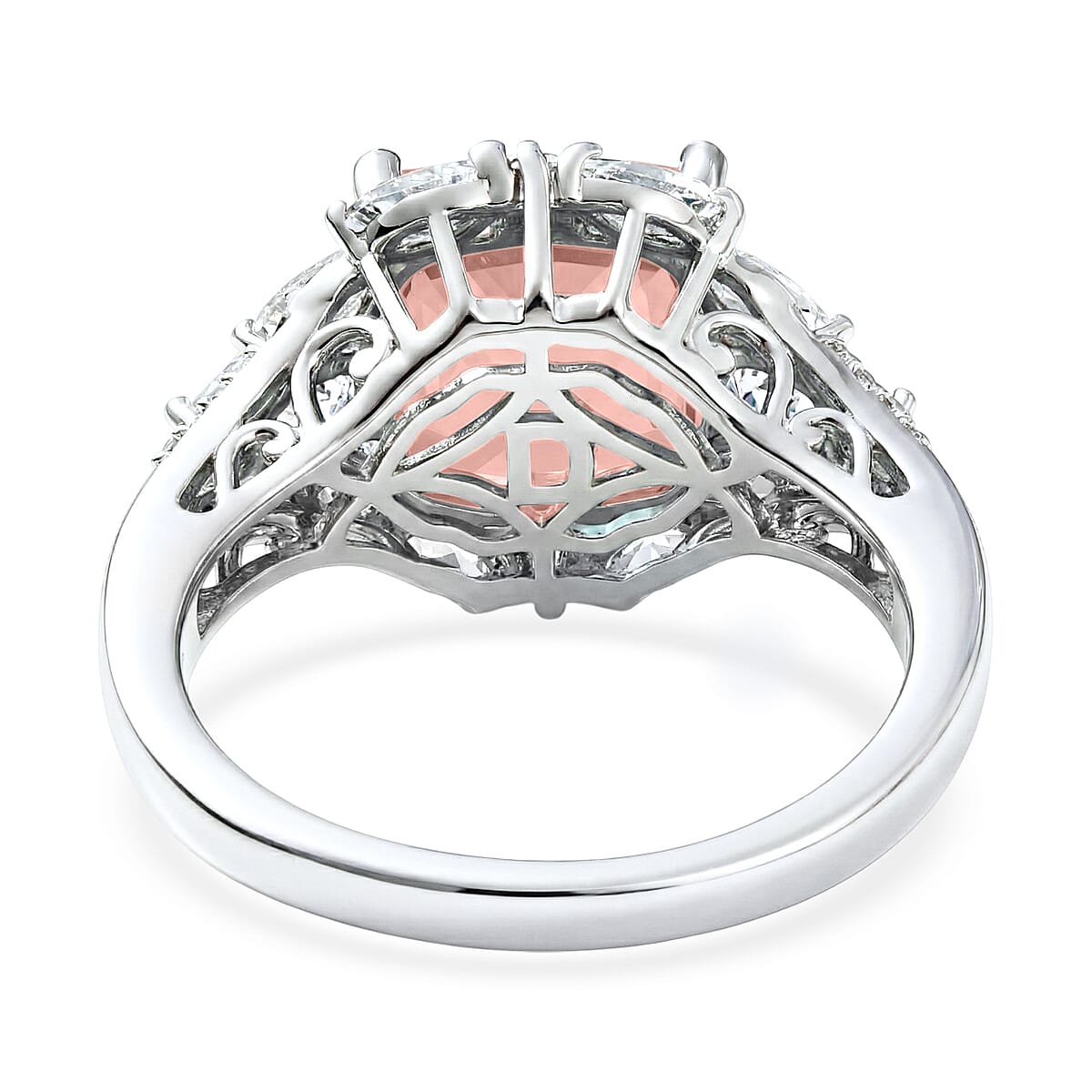 D'Joy Morganique Quartz (Triplet) and White Topaz 5.00 ctw Ring in Platinum Over Sterling Silver (Size 10.0) image number 4