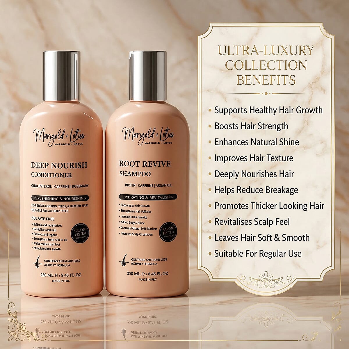 MARIGOLD + LOTUS Hair Growth Shampoo & Conditioner Set image number 3