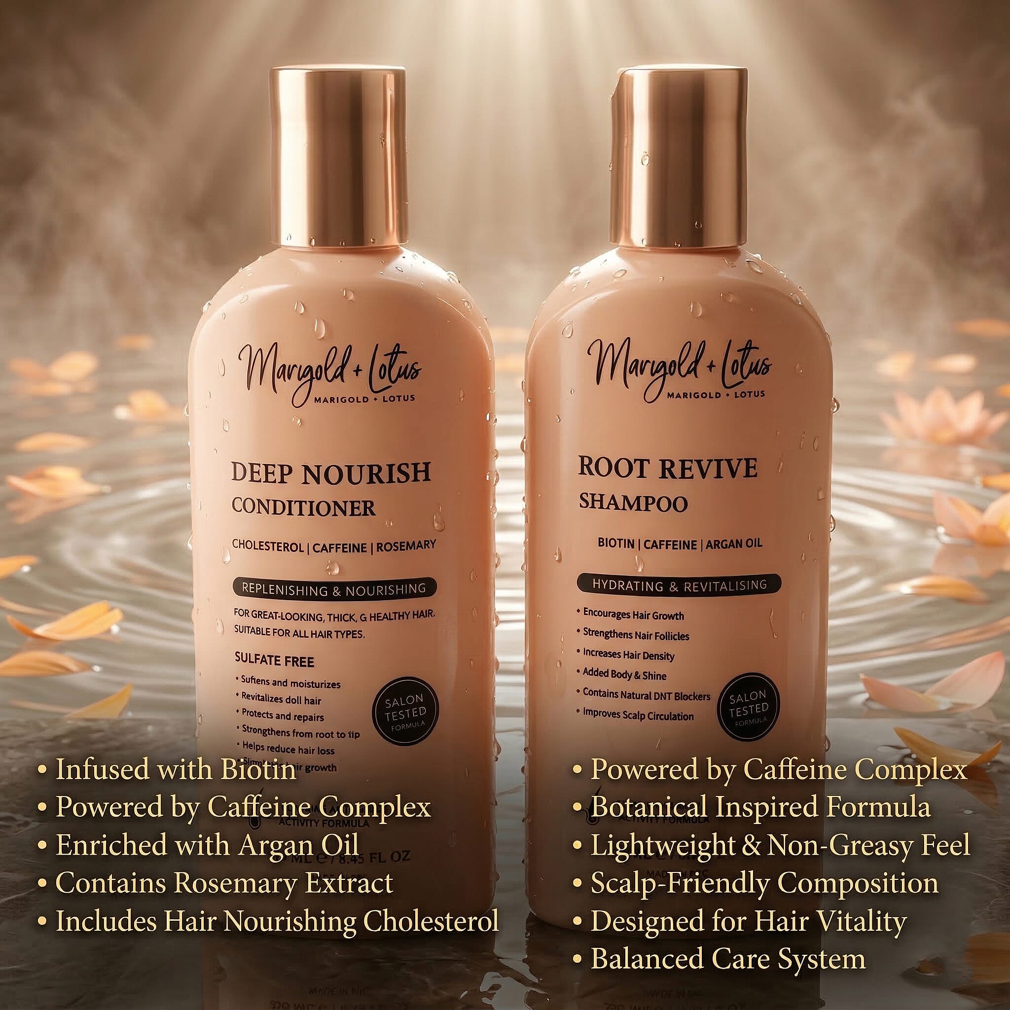 MARIGOLD + LOTUS Hair Growth Shampoo & Conditioner Set