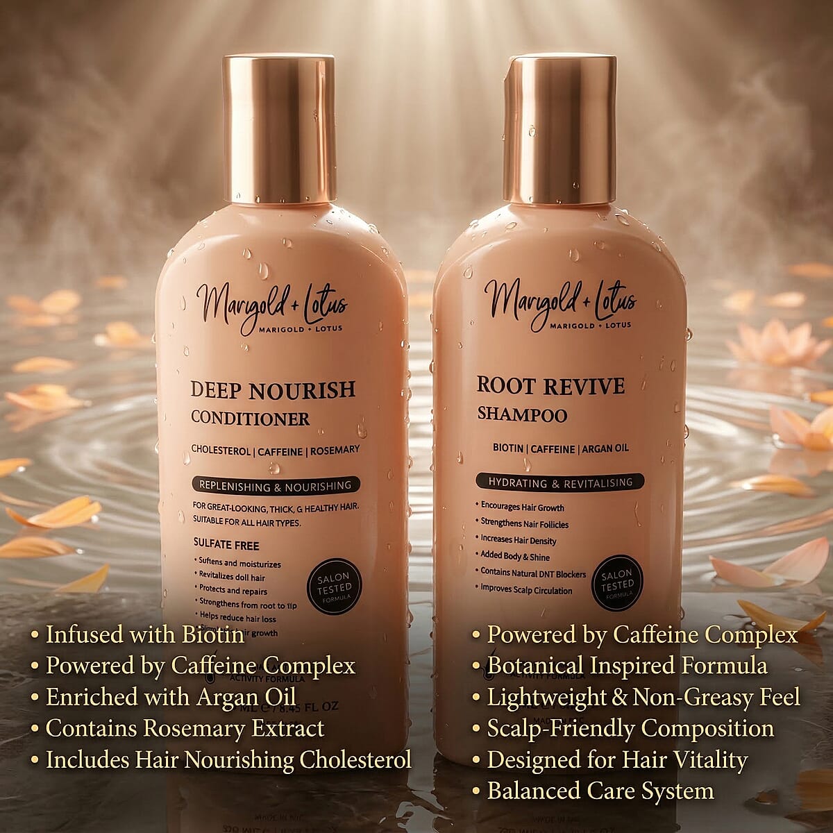 MARIGOLD + LOTUS Hair Growth Shampoo & Conditioner Set image number 4