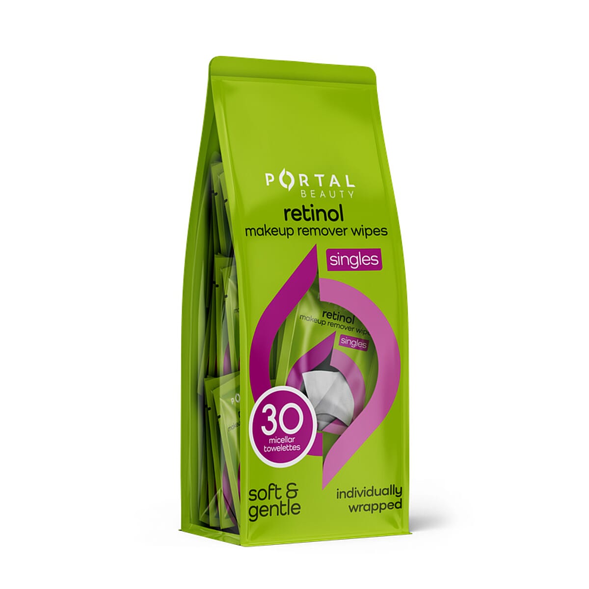 Portal Beauty Retinol Makeup Remover Wipes (30 Singles) image number 2