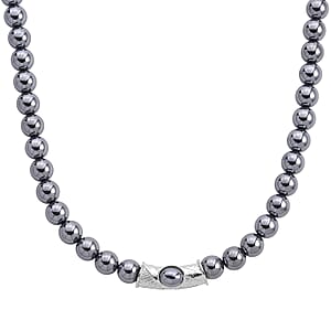 Terahertz 300.00 ctw Beaded Necklace in Silvertone 20 Inches