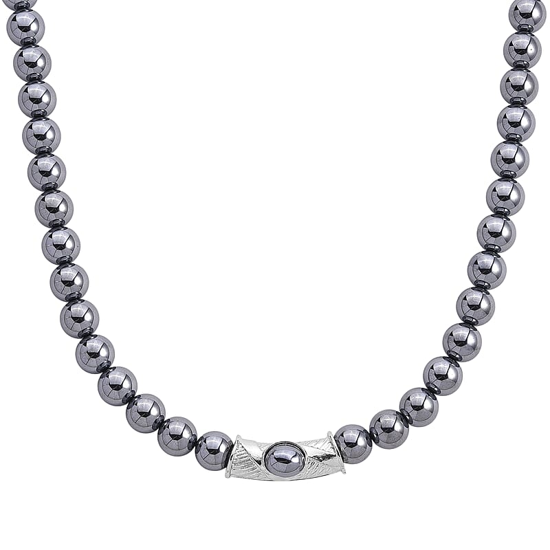 Terahertz Beaded Necklace in Silvertone 300.00 ctw (20 Inches)