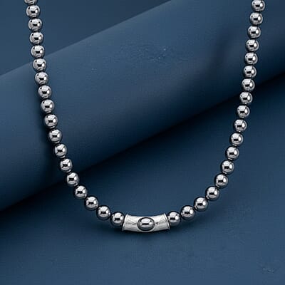 Terahertz Beaded Necklace in Silvertone 300.00 ctw (20 Inches)