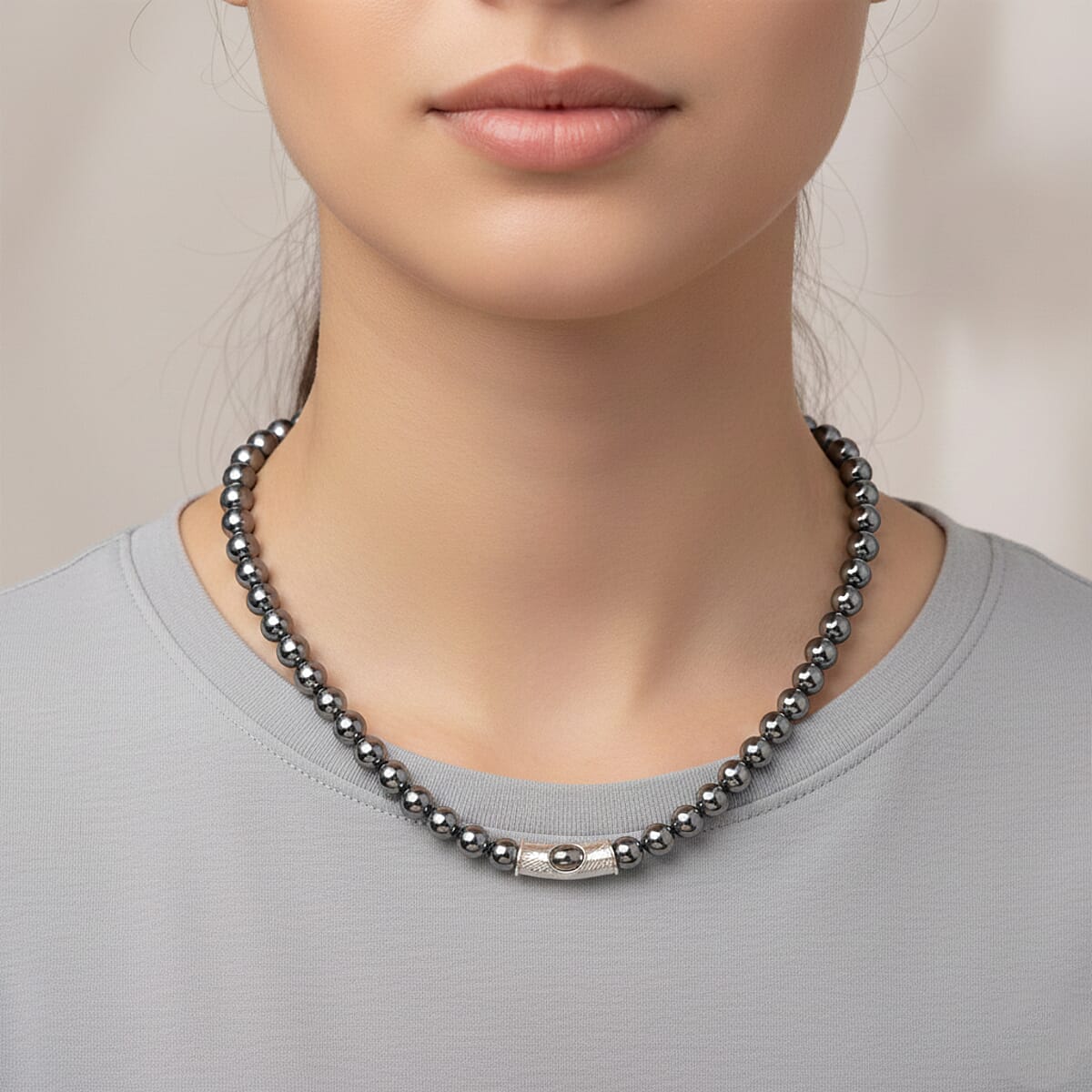 Terahertz Beaded Necklace in Silvertone 300.00 ctw (20 Inches) image number 2