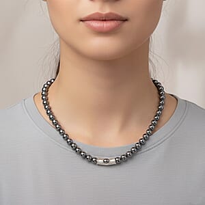 Terahertz Beaded Necklace in Silvertone 300.00 ctw (20 Inches)