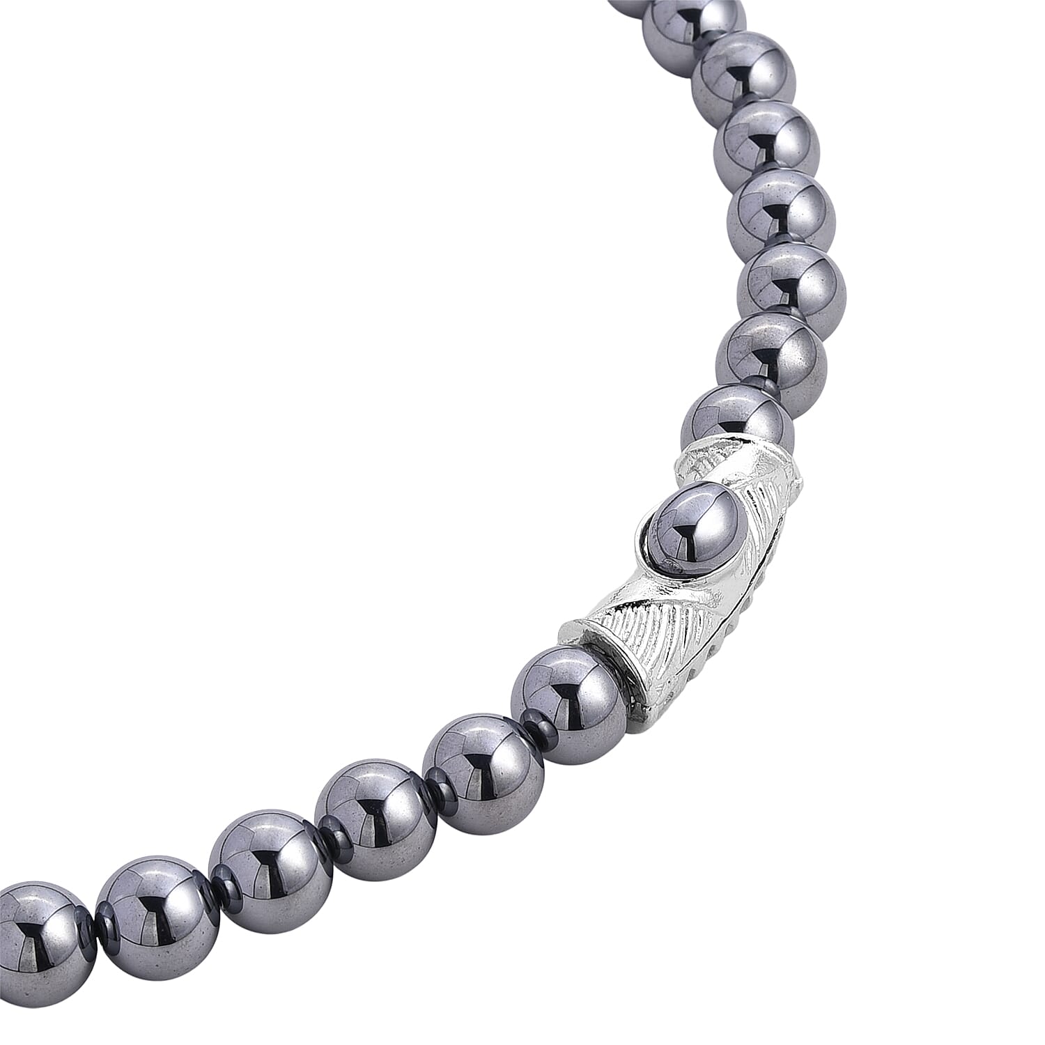 Terahertz Beaded Necklace in Silvertone 300.00 ctw (20 Inches)