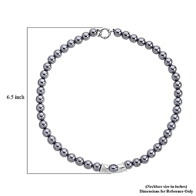 Terahertz Beaded Necklace in Silvertone 300.00 ctw (20 Inches)