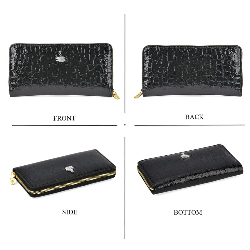 La Marey Black Crocodile Faux Leather 3pcs Giftbox, Wallet and 2pcs Card Wallets