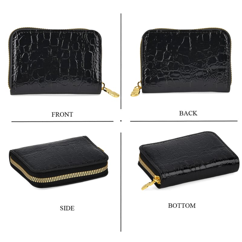 La Marey Black Crocodile Faux Leather 3pcs Giftbox, Wallet and 2pcs Card Wallets