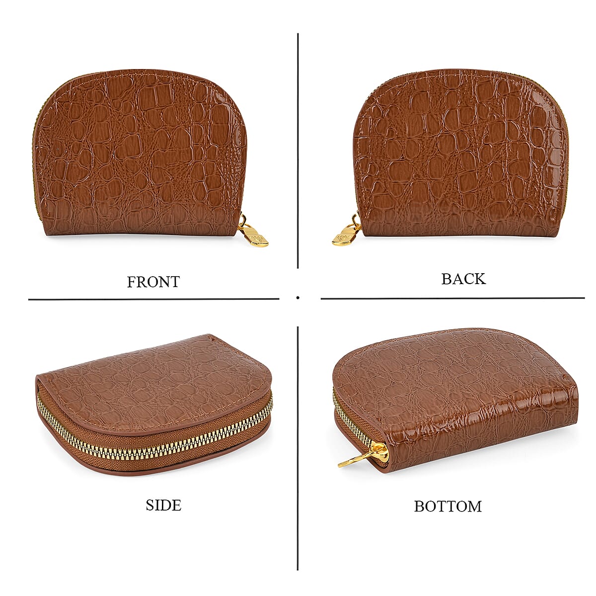 La Marey Brown Crocodile Faux Leather 3pcs Giftbox, Wallet and 2pcs Card Wallets image number 2